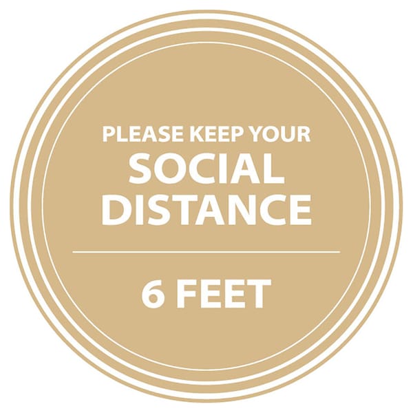 Identity Group Please Keep Your Social Distance, V.2, Tan, 15" 8373T